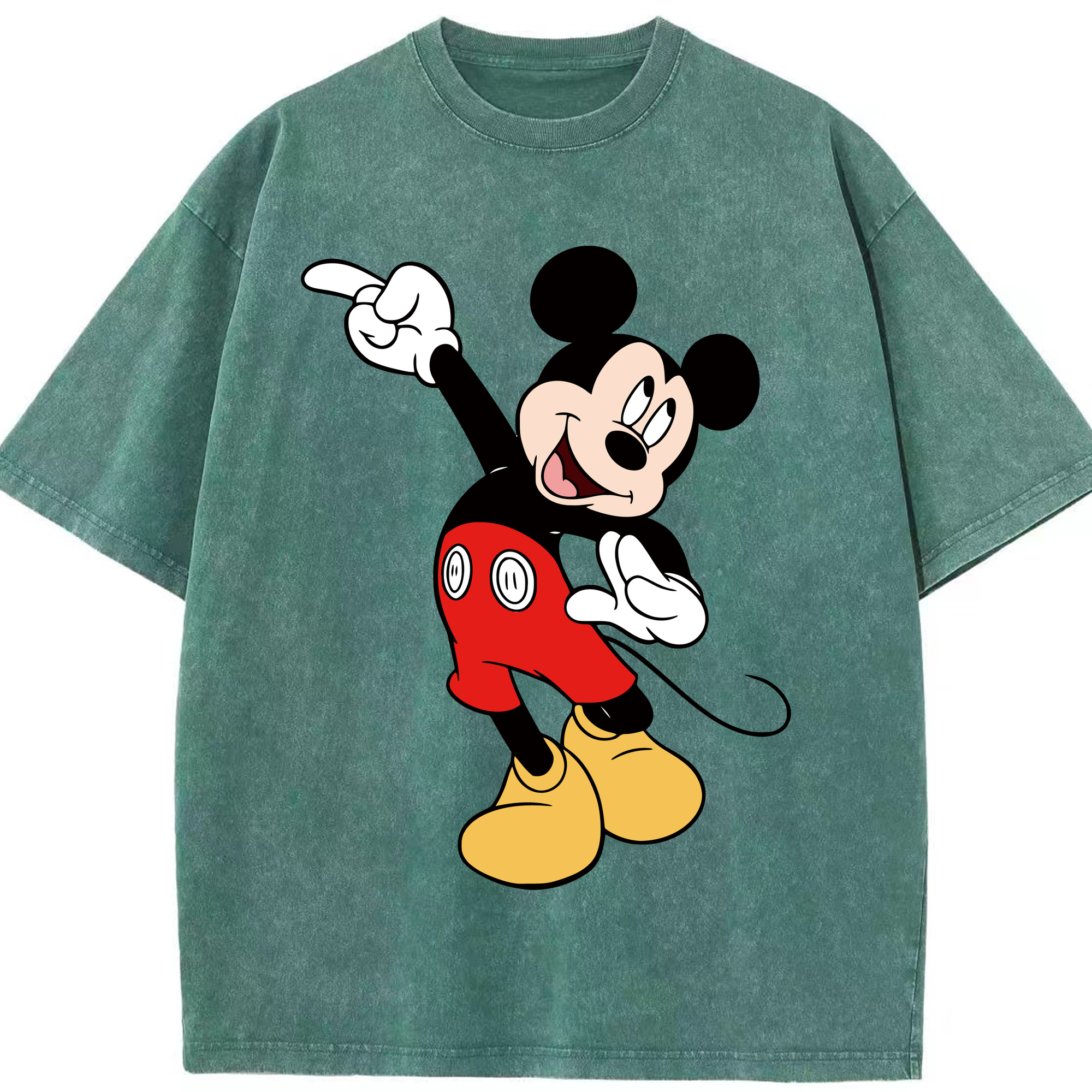 （画像用） ミッキーマウス Mickey Mouse 綿100% ヴィンテージ風 半袖Tシャツ（フロントプリント）